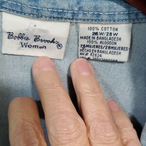 Bobbie Brooks Button Blouse Blue Denim